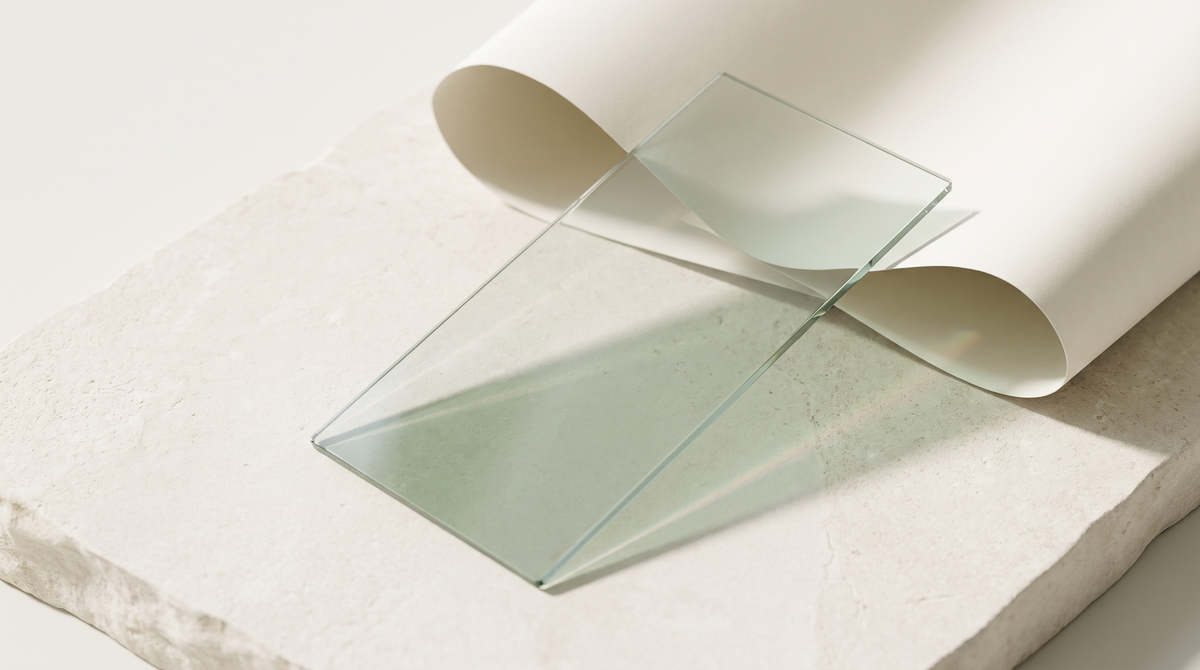 Foldsee AI-created abstract glass and light study